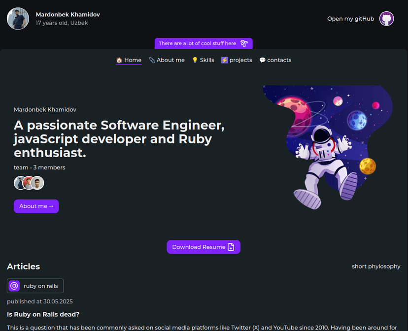 Kickstart js author's portfolio